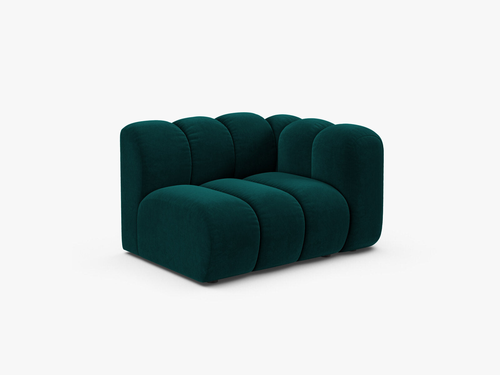 Micadoni Modul Lupine 1-Sitzer Samt Venus Dunkel Petrol Rechts
