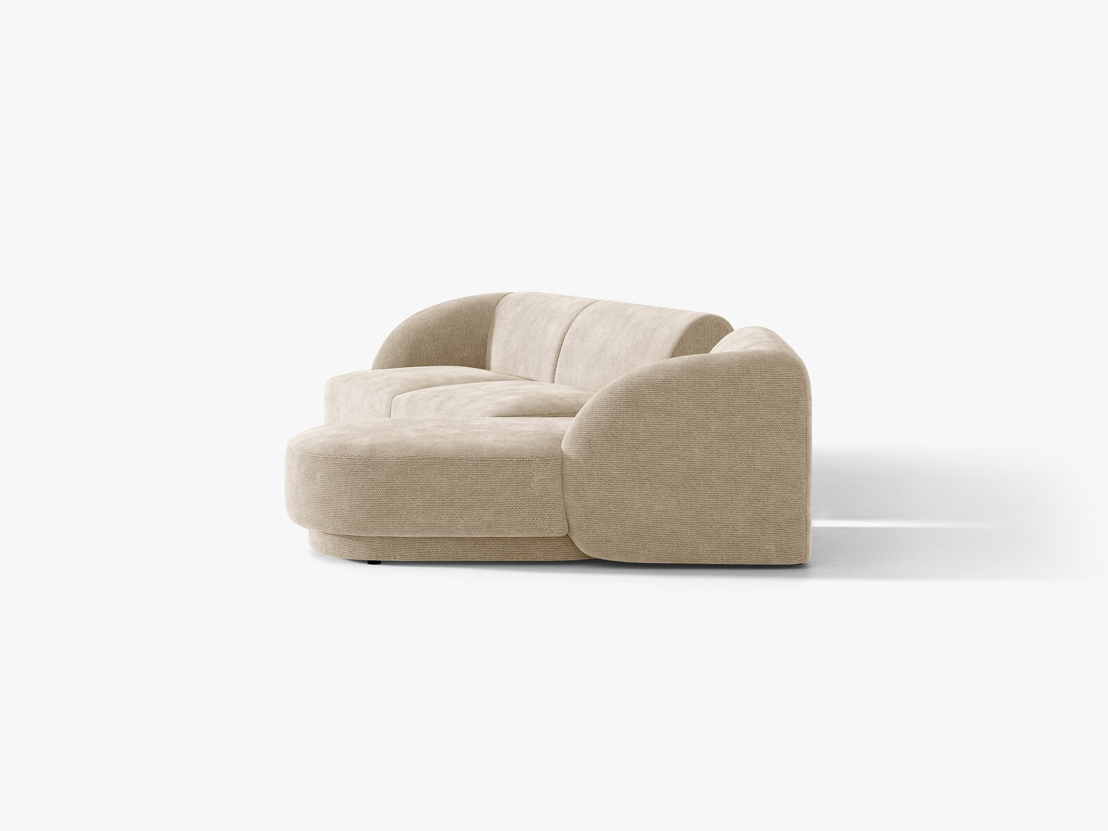 Micadoni Modulares Sofa Miley mit Recamiere 3-Sitzer Rechts Chenille Eden Beige