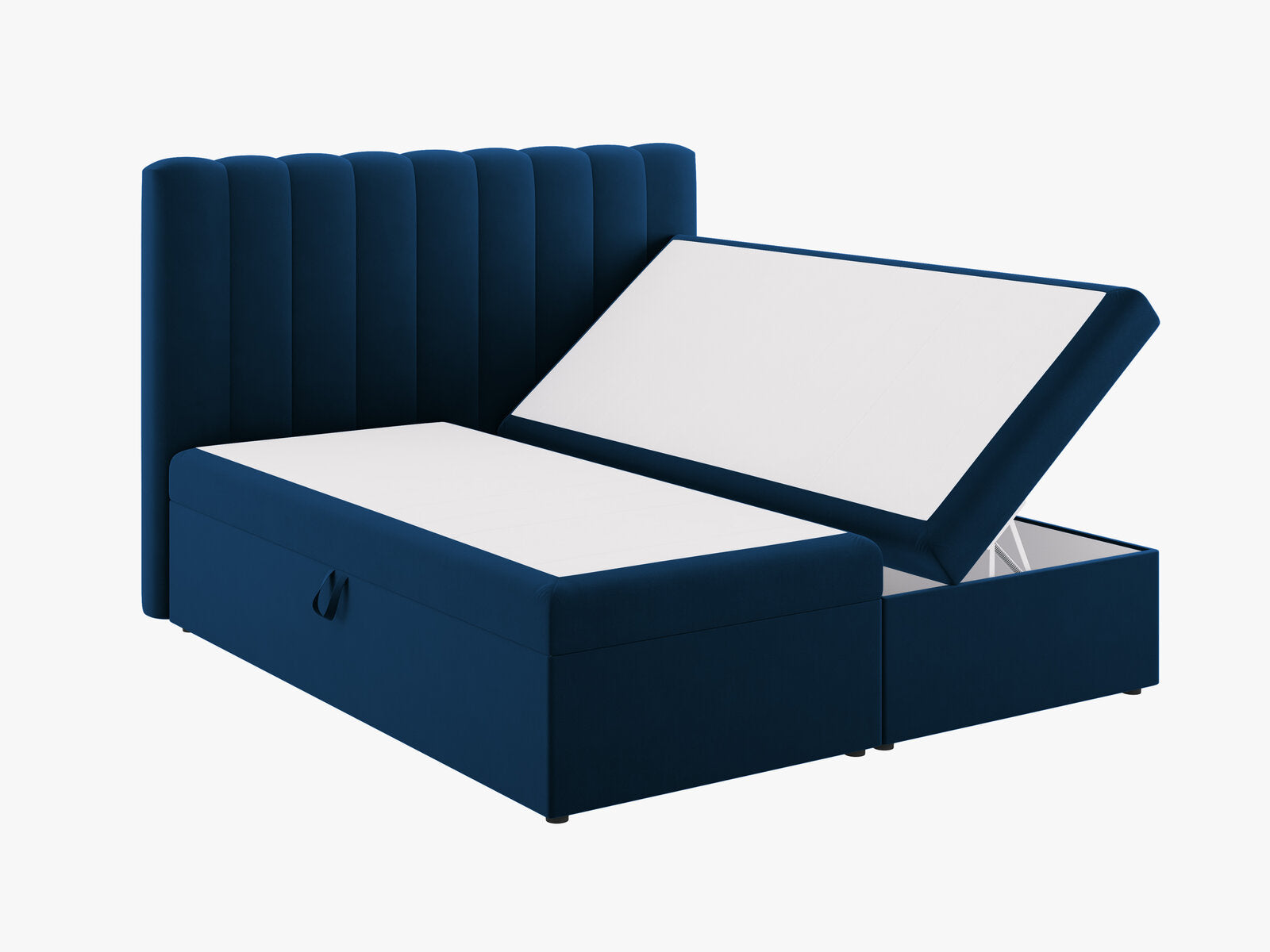 Micadoni Boxspringbett Kelp Samt Königsblau 180x200