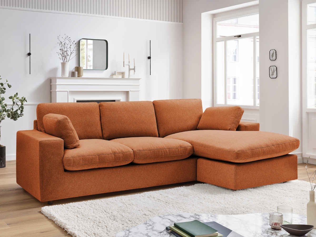 Bobochic Belair Ecksofa 220 × 139 cm Stoff Orange