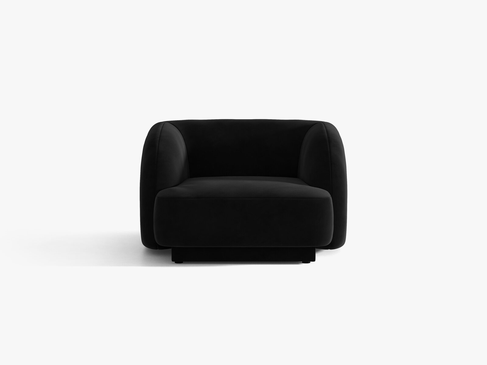 Micadoni Sessel Miley 1-Sitzer Samt Bluvel Schwarz