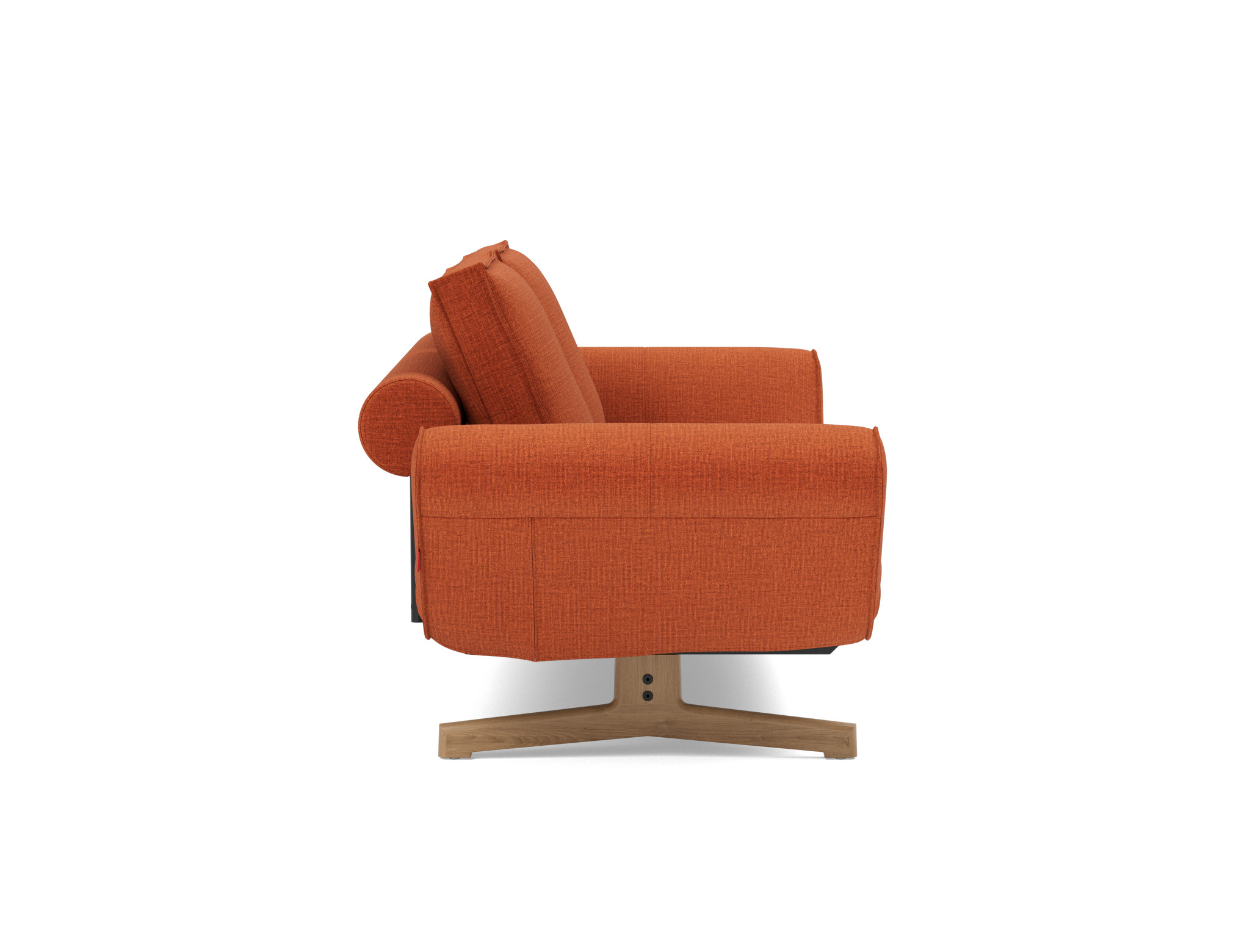 Tagesbett Ghia Chenille Esina 412-Rust-Orange Beine Eiche