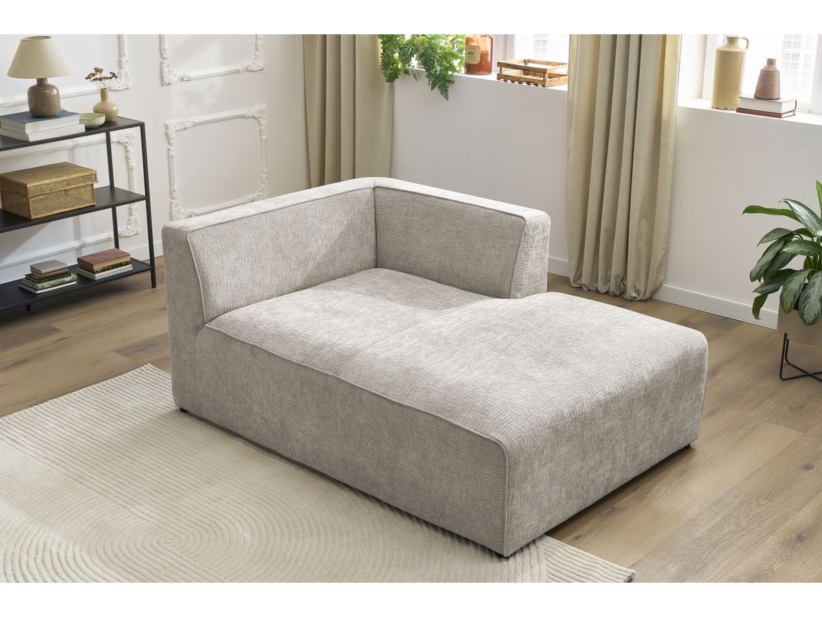 Bobochic Megeve Méridienne-Modul Strukturstoff Beige Ecke rechts