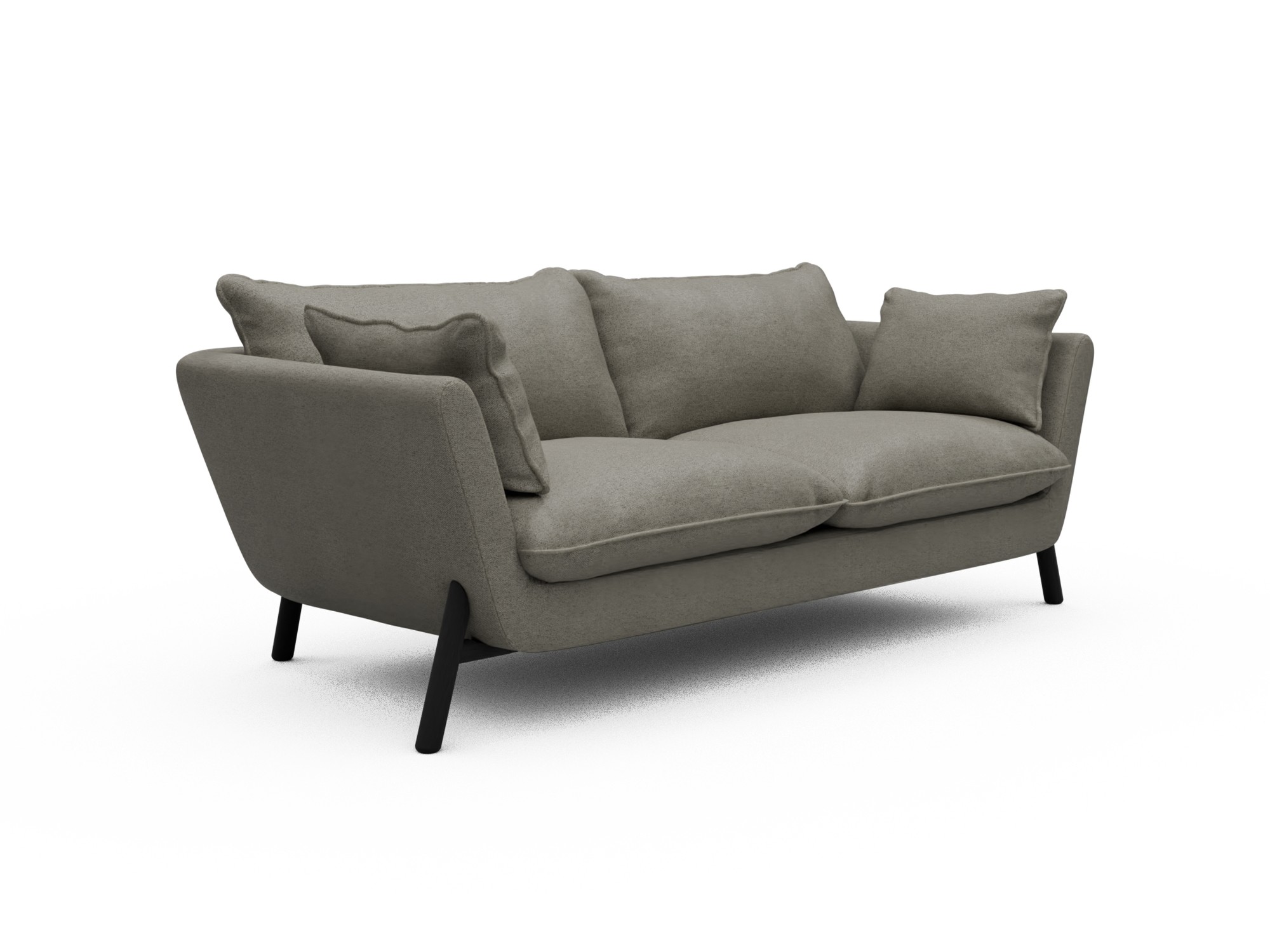 Skandi Home Sofa Emil Soft 2-Sitzer Beinfarbe Eiche Schwarz Denari-Warm-Grey moebelfaktor