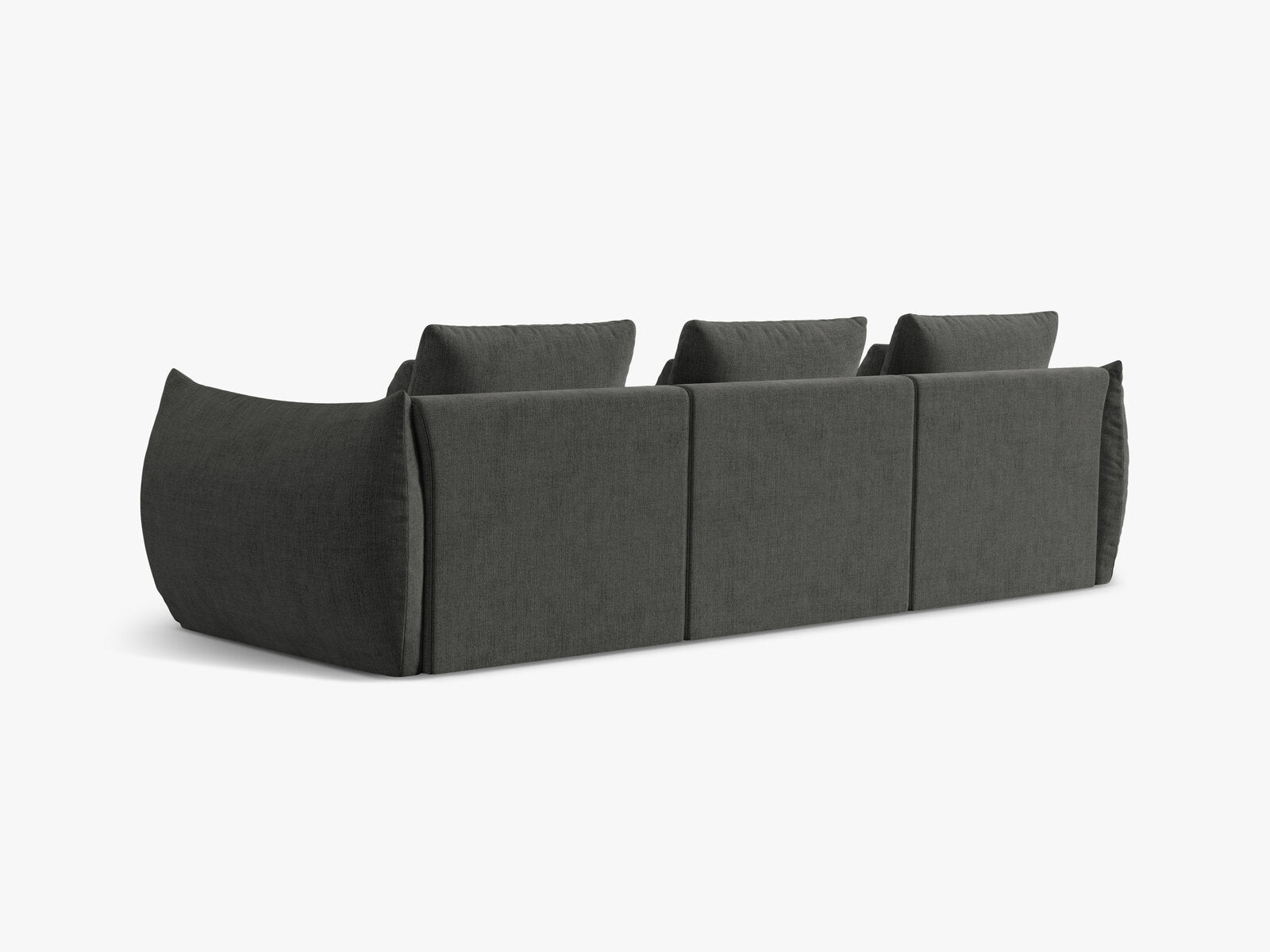 Micadoni Sofa Bloom 4-Sitzer Strukturierter Stoff Wind Dunkelgrau