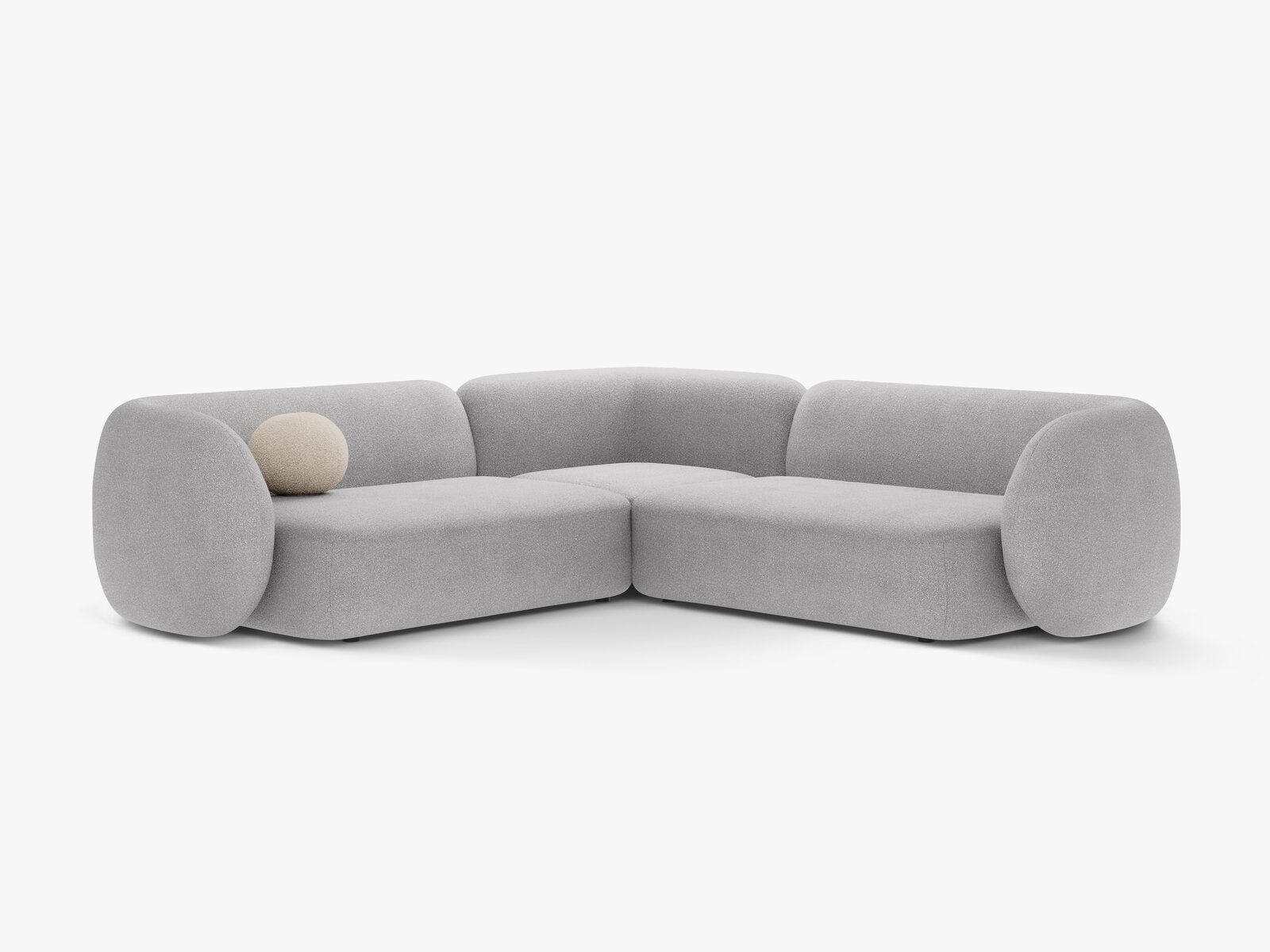 Micadoni Ecksofa Kate 5-Sitzer Boucle Baloo Hellgrau