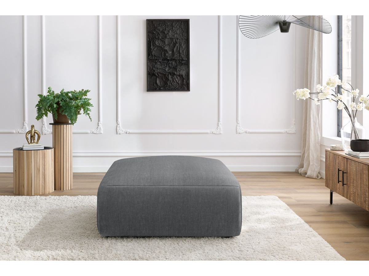 Bobochic Jeanne Pouf 95 × 117 cm Samt Dunkelgrau