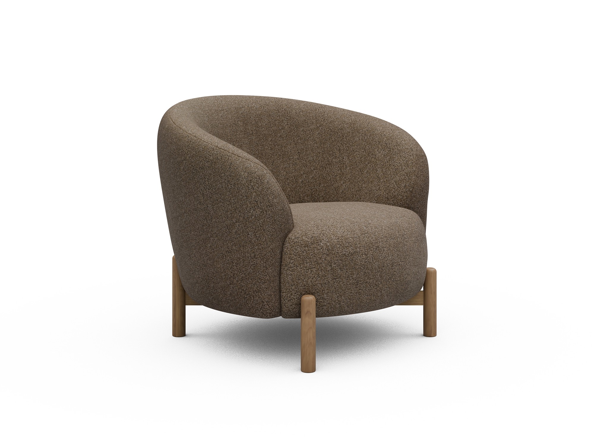 Sessel Ronda Holzbeine Eiche Natur Boucle Aivi 817-Khaki-Brown
