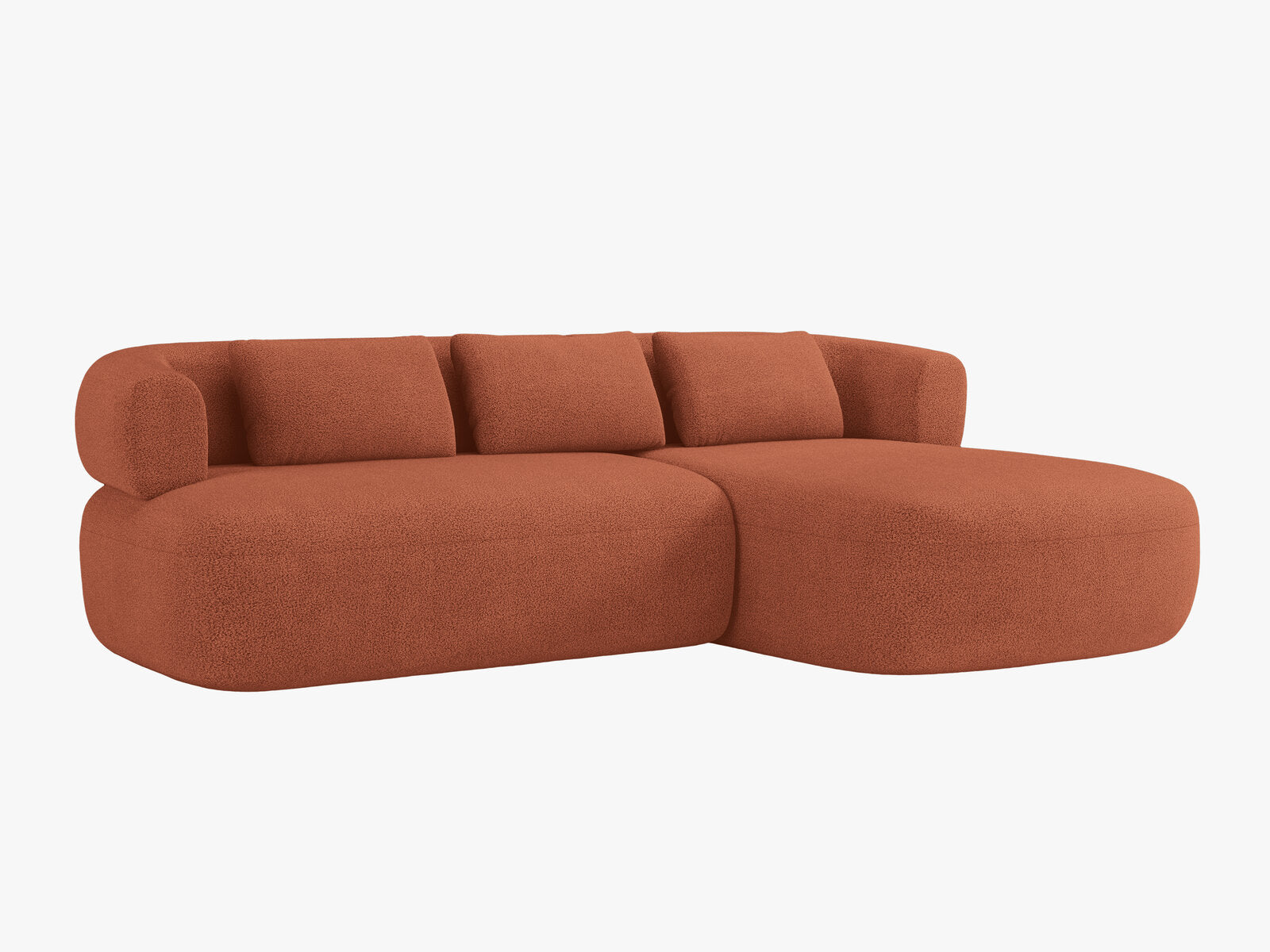 Micadoni 5-Sitzer Ecksofa Jenny Rechts Boucle Now or Never Ziegel