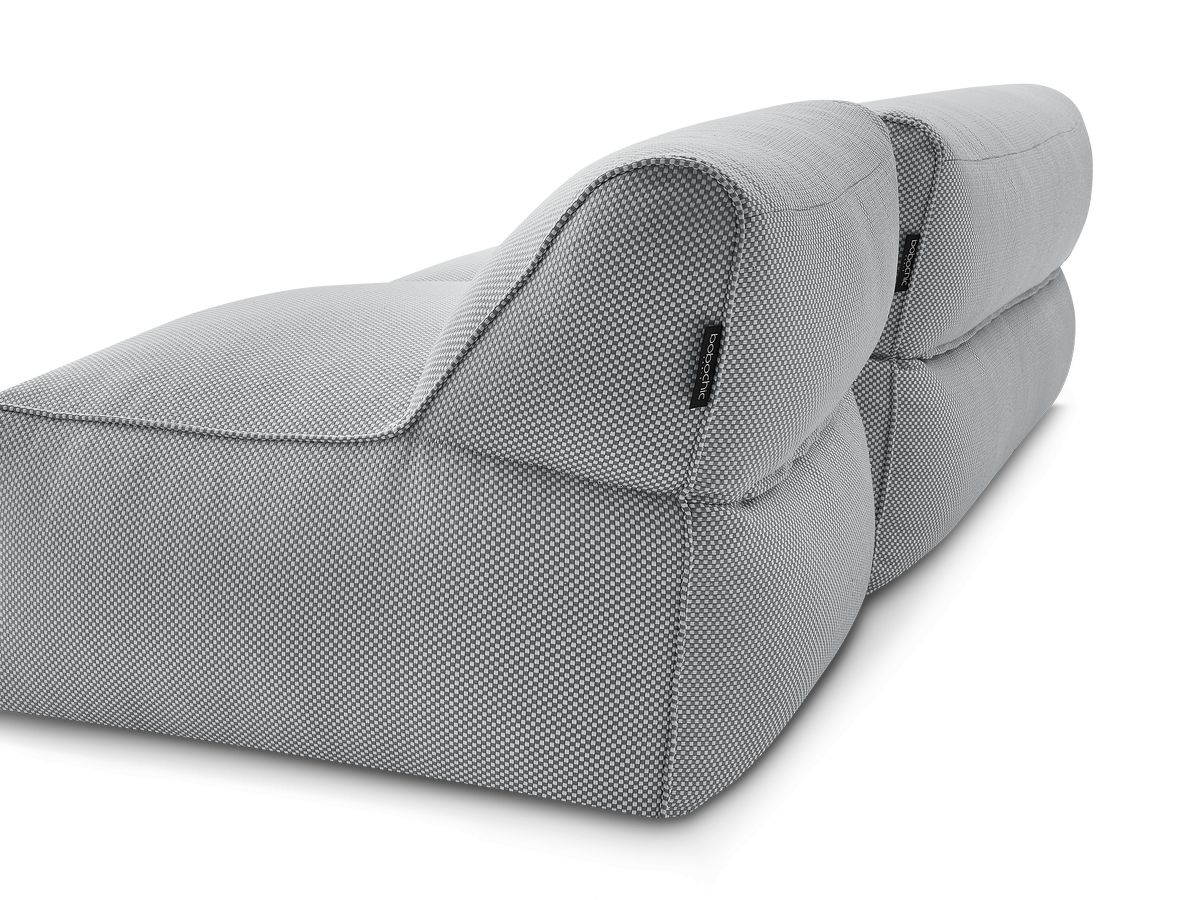 Bobochic Riviera Gartensofa 4-Sitzer Melange-Stoff Hellgrau