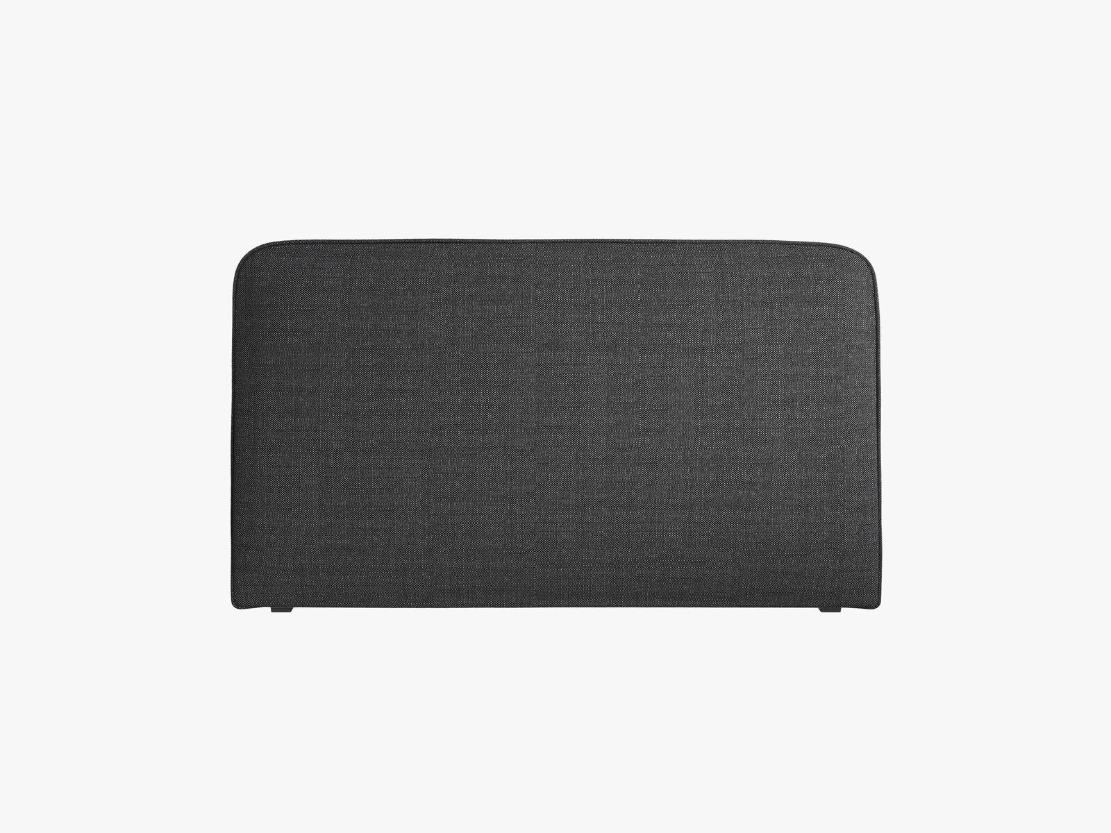 Micadoni Jamie Samtiger Kopfteil 140 cm (H 95 cm) Strukturierter Stoff Babel Schwarz 140x95