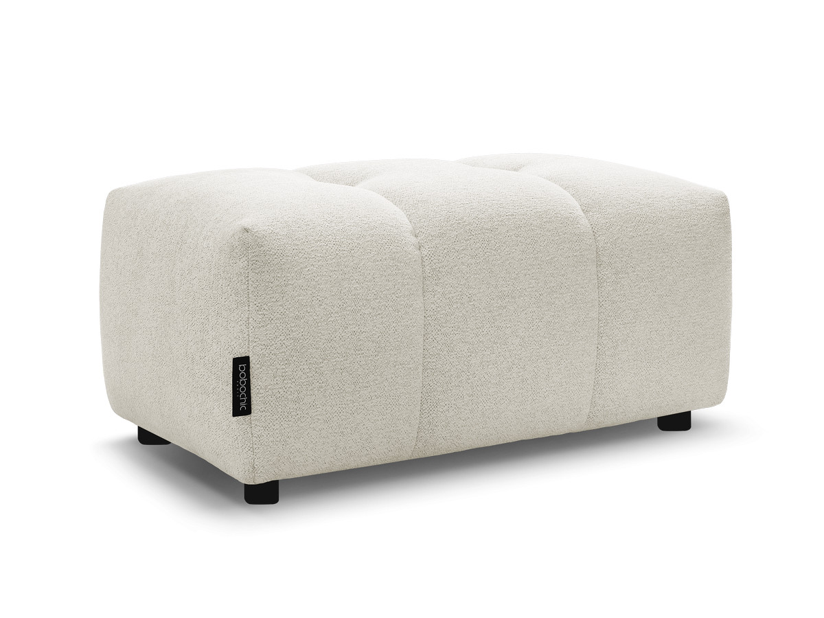 Bobochic Roxelane Pouf Melange-Stoff Weiß