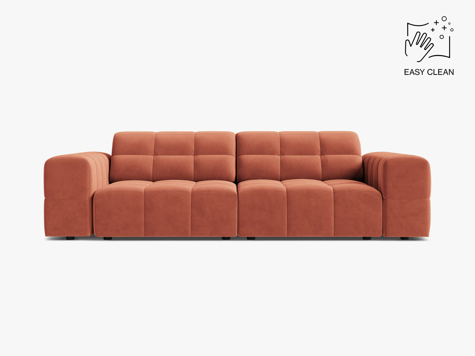 Micadoni Sofa Jennifer 3-Sitzer Samt Venus Koralle