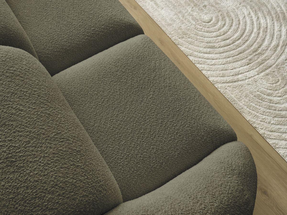 Bobochic Tina Sofa 2-Sitzer Bouclé-Stoff Grün