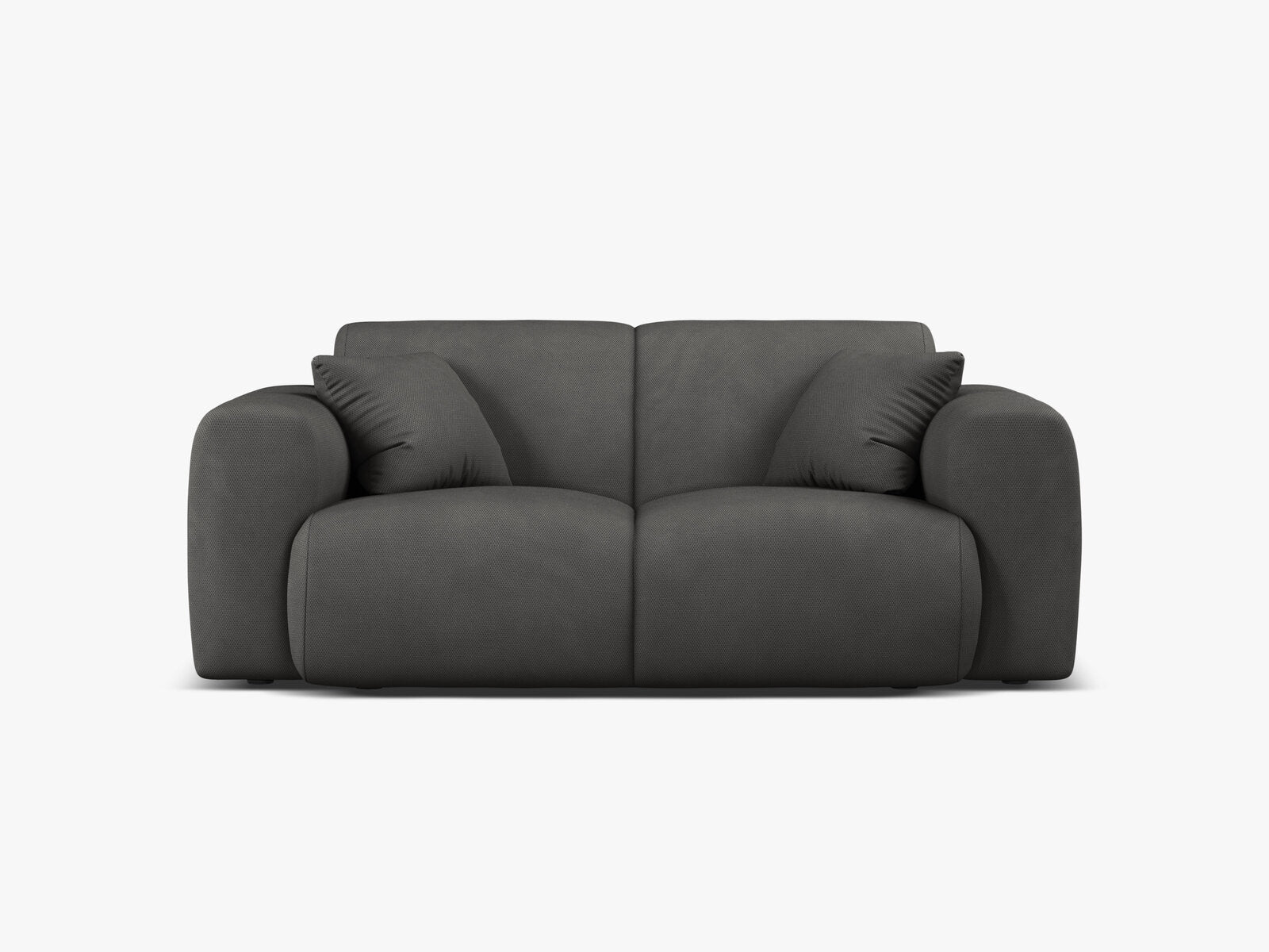 Micadoni Sofa Molino 2-Sitzer Strukturierter Stoff Rebel Dunkelgrau