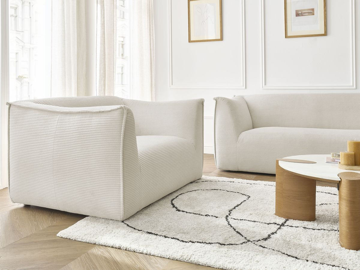 Bobochic Giorgia Sofa 5-Sitzer 412 × 100 cm Cordsamt Beige