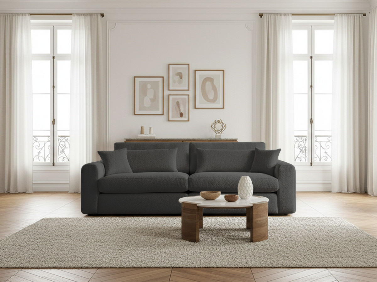 Bobochic Belmont Sofa 2-Sitzer Bouclé-Stoff Braun