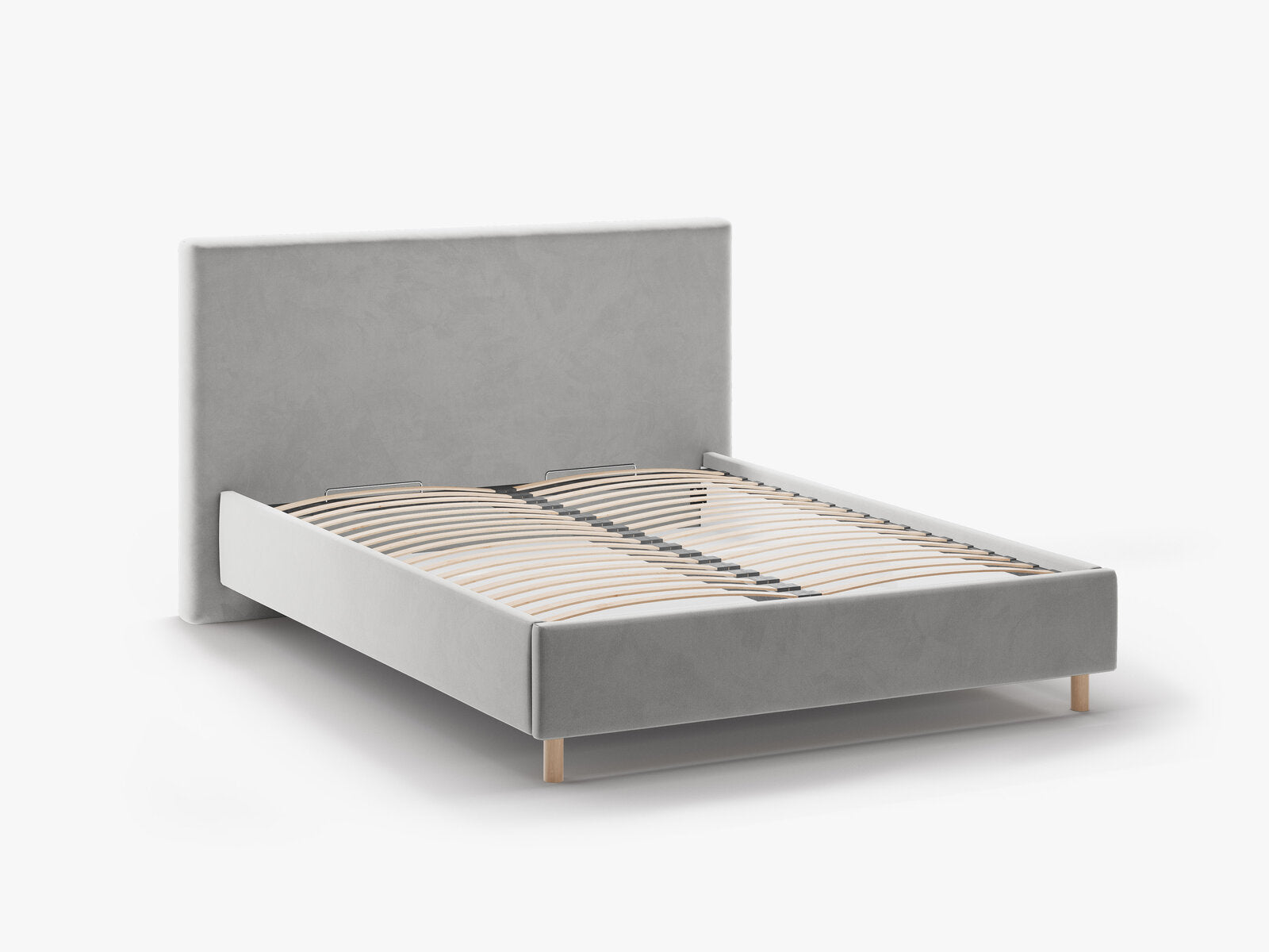 Micadoni Stauraumbett mit Kopfteil Eloise Samt Magic Velvet Hellgrau 160x200
