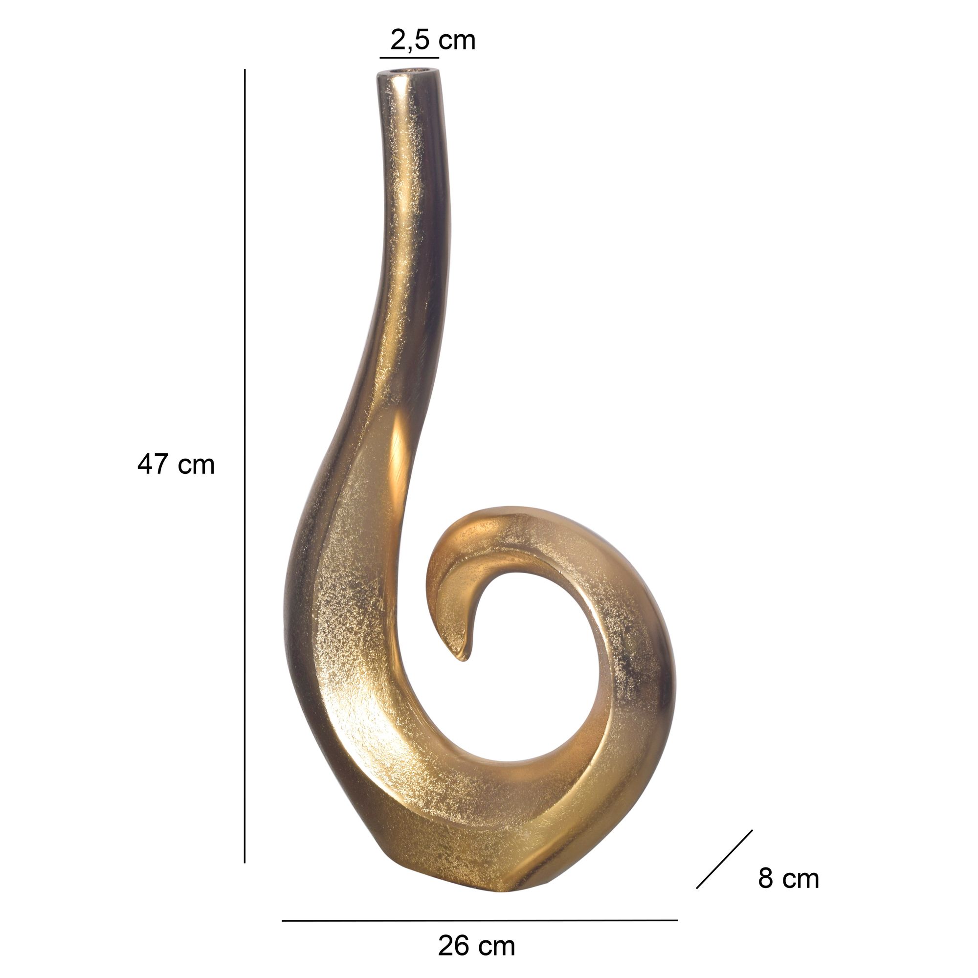 Tischvase Jaeren Aluminium Gold 26 × 8 × 47 cm