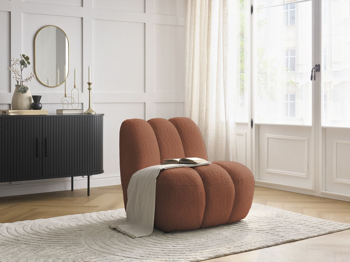 Bobochic Janissaire Sessel 81 × 90 cm Bouclé-Stoff Orange