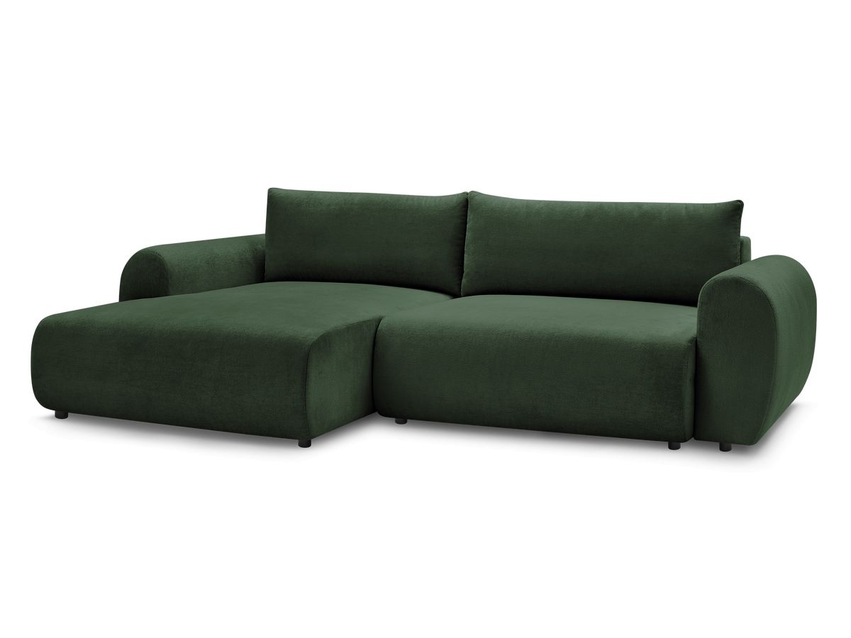 Bobochic Lucien Ecksofa mit Schlaffunktion und Bettkasten 314 × 167 cm Stoff Grün Ecke links