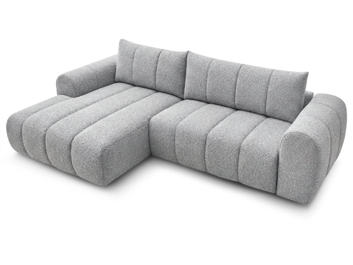 Bobochic Nesty Ecksofa 272 cm Melange-Stoff Hellgrau Ecke links