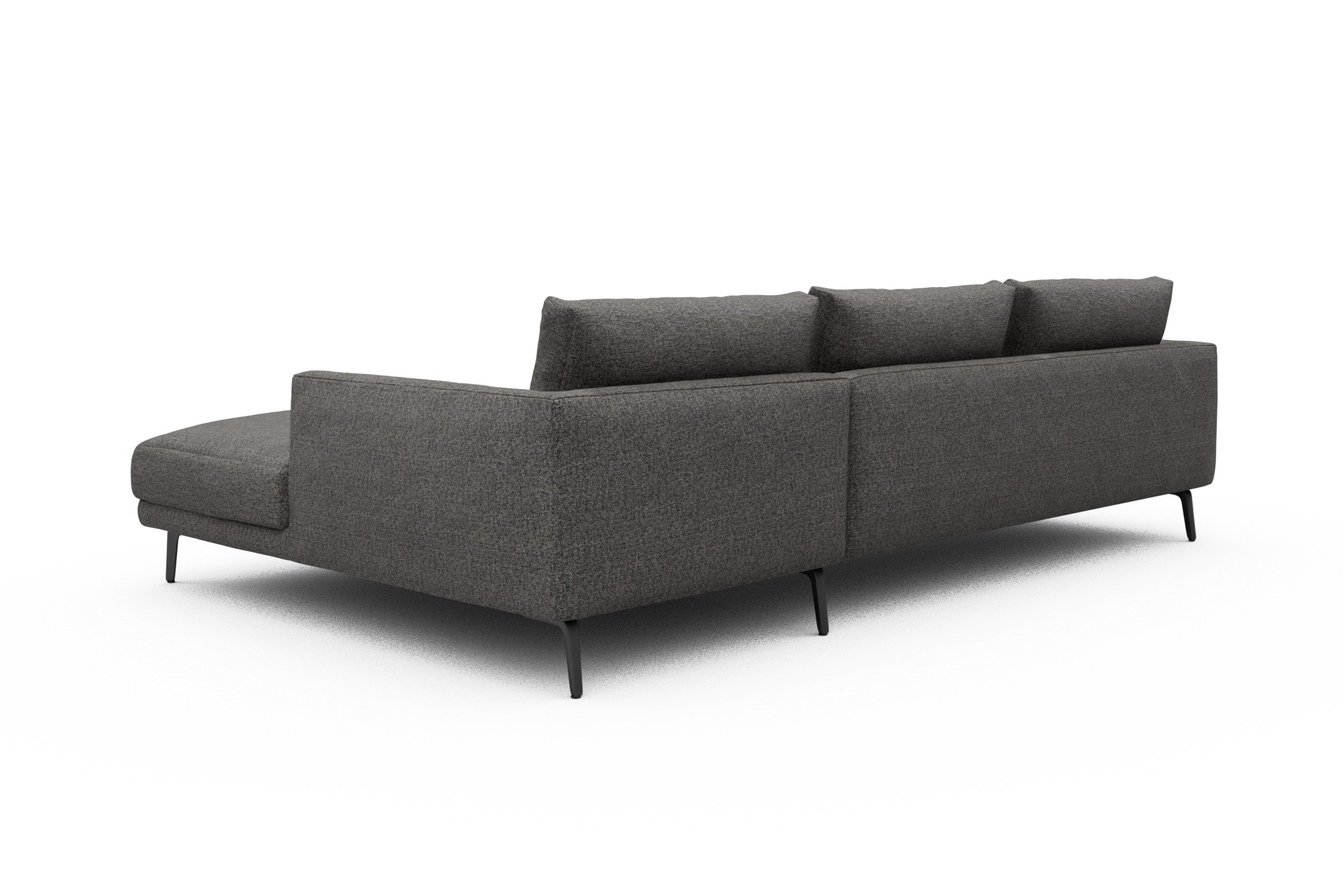 Ecksofa Karl Chaiselongue rechts mit 2,5-Sitzer Carreno-Salt-and-Pepper
