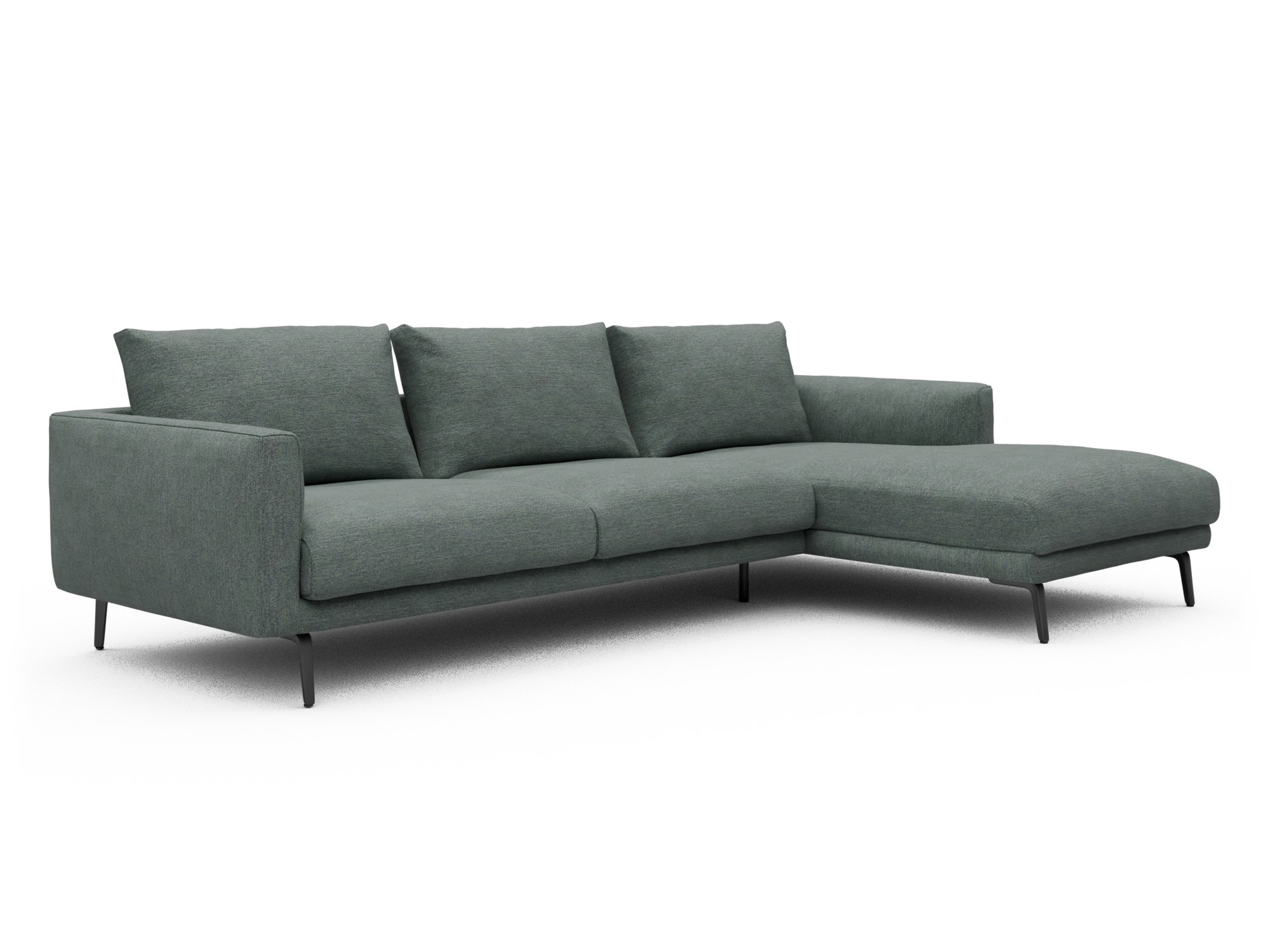 Skandi Home Ecksofa Karl Chaiselongue rechts mit 2,5-Sitzer Carreno-Ice-Blue moebelfaktor