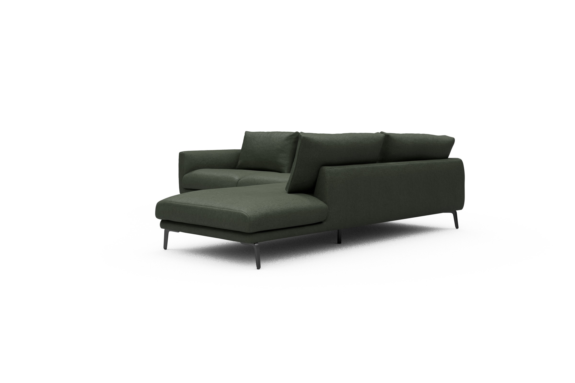 Ecksofa Karl Relax-Ecke rechts mit 2,5-Sitzer Denari-Forest-Green