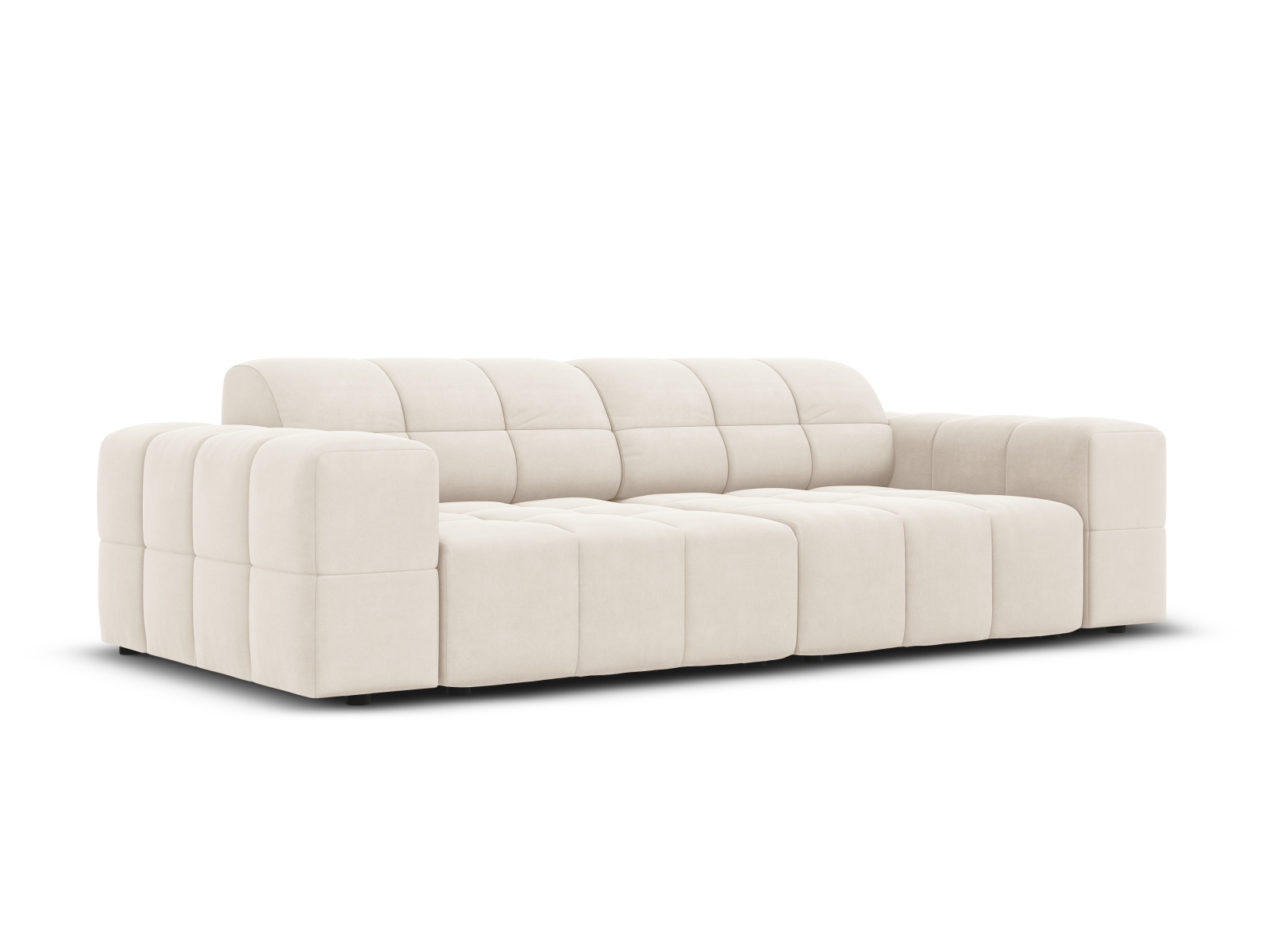 Cosmopolitan Design Sofa Chicago 3-Sitzer Samt Bluvel Helles Beige