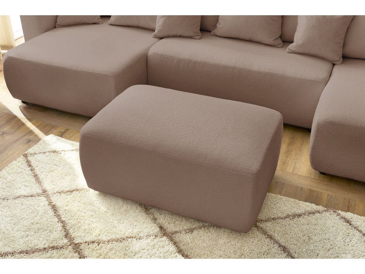 Bobochic Envy Wohnlandschaft mit rechteckigem Pouf Bouclé-Stoff Braun