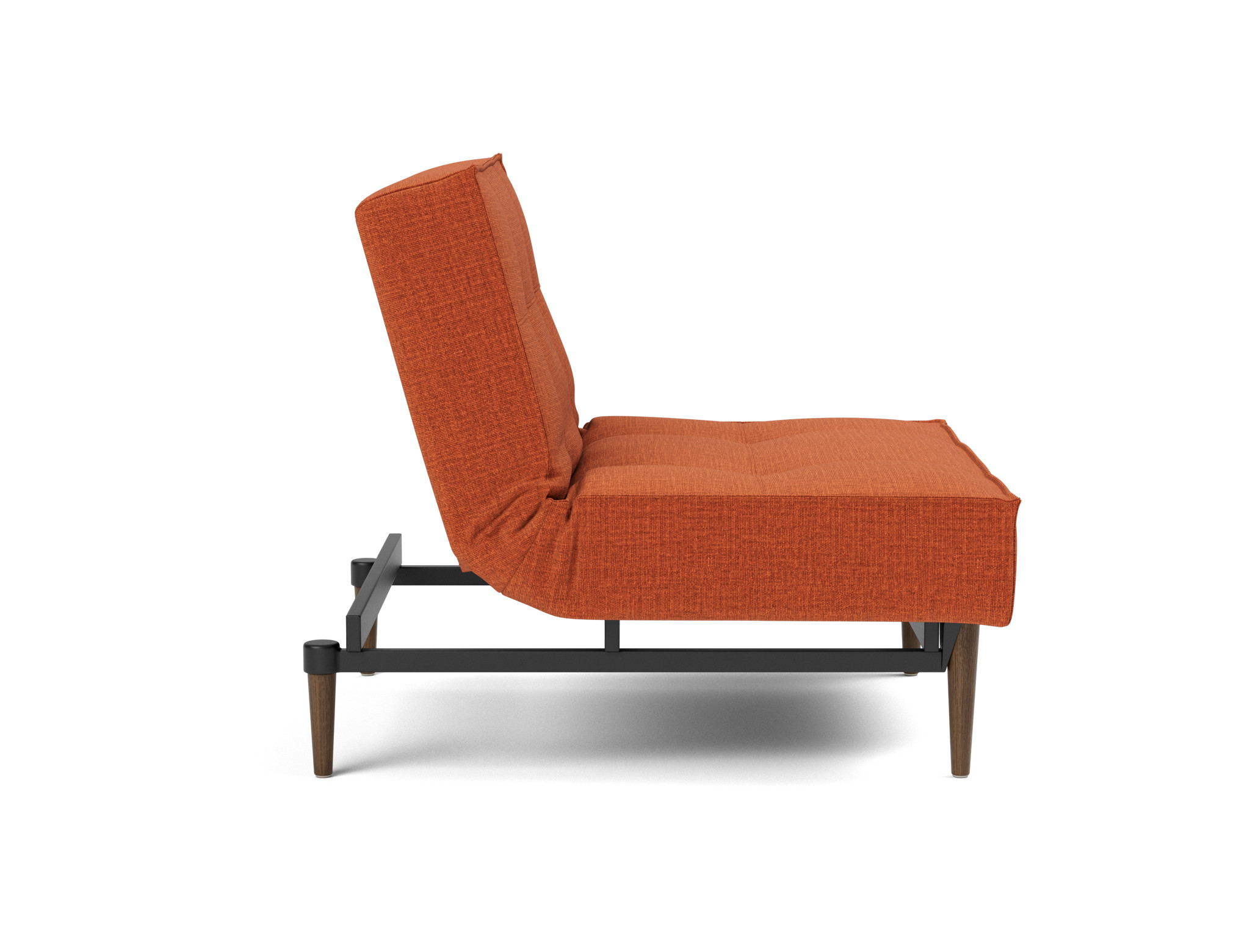Sessel Splitback Chenille Esina 412-Rust-Orange Beine Styletto Eiche dunkel