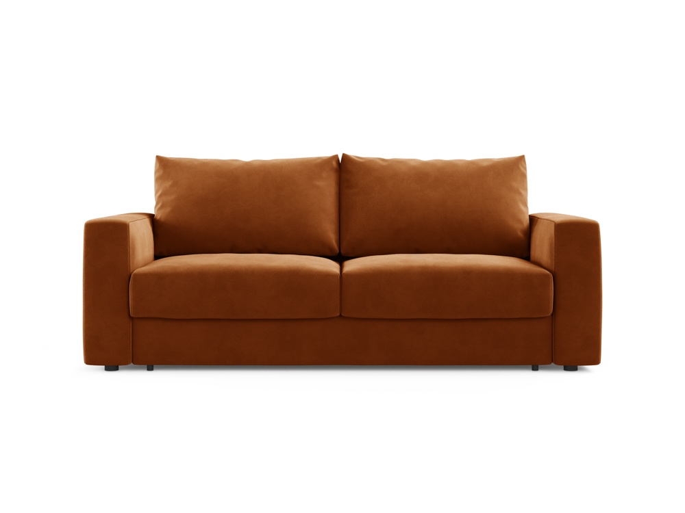 Cosmopolitan Design Schlafsofa Grena 3-Sitzer mit Bettkasten Samt Salvador Terrakotta