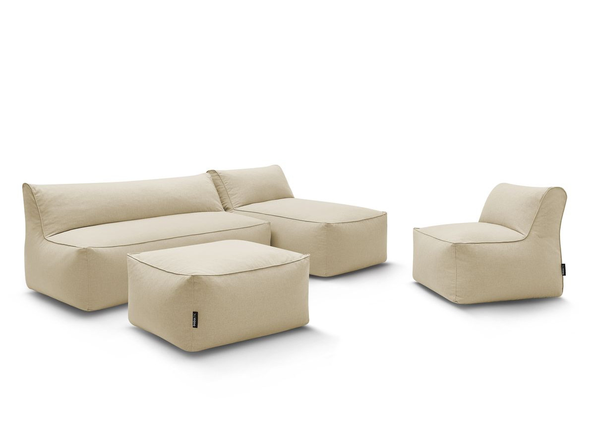 Bobochic Riviera Gartensofa 5-Sitzer mit Pouf