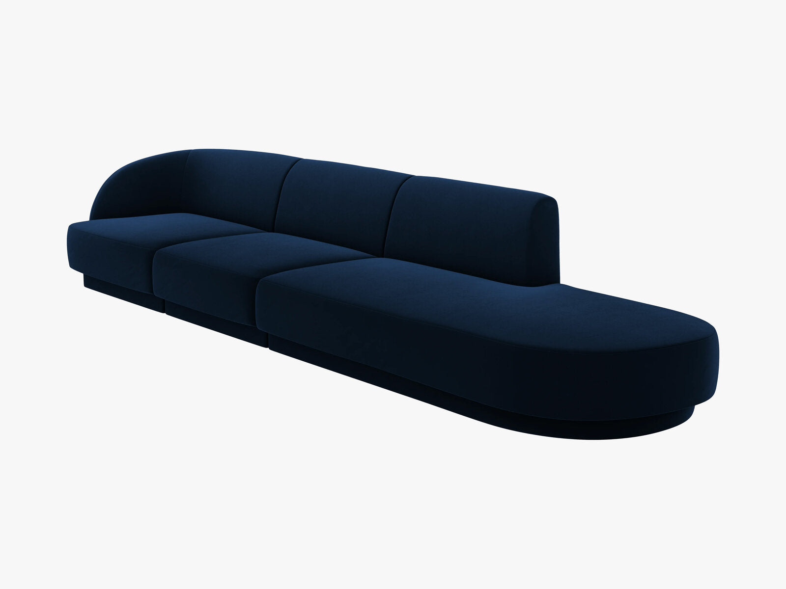 Micadoni Sofa Miley 4-Sitzer Rechts Samt Bluvel Königsblau
