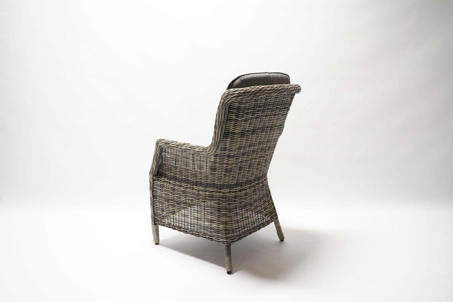 Gartensessel Set Miranda - 2er Set Polyrattan Grey Mix mit grauen Sitzkissen