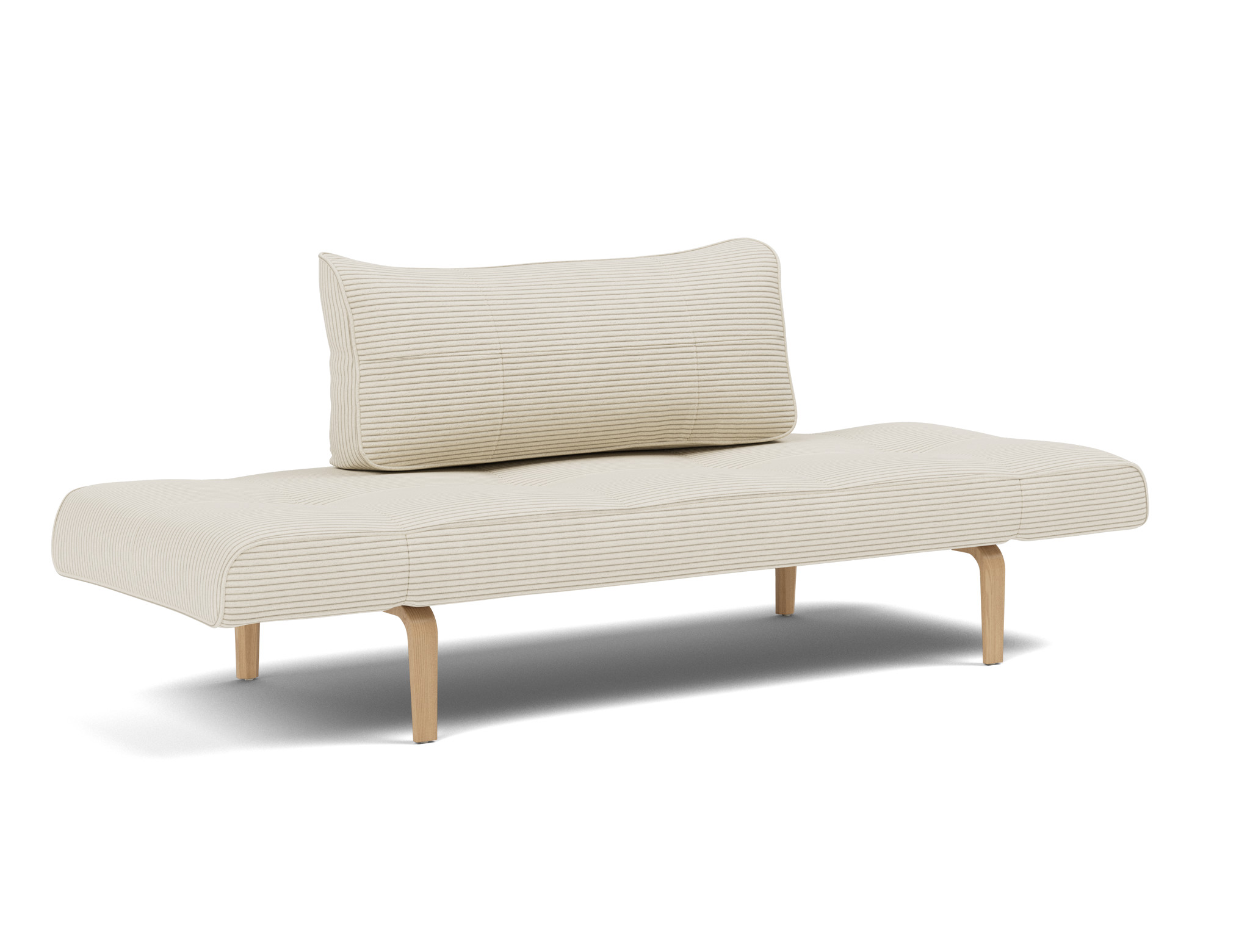 Tagesbett Zeal Kord Corduroy 594-Ivory Beine Bow Eiche