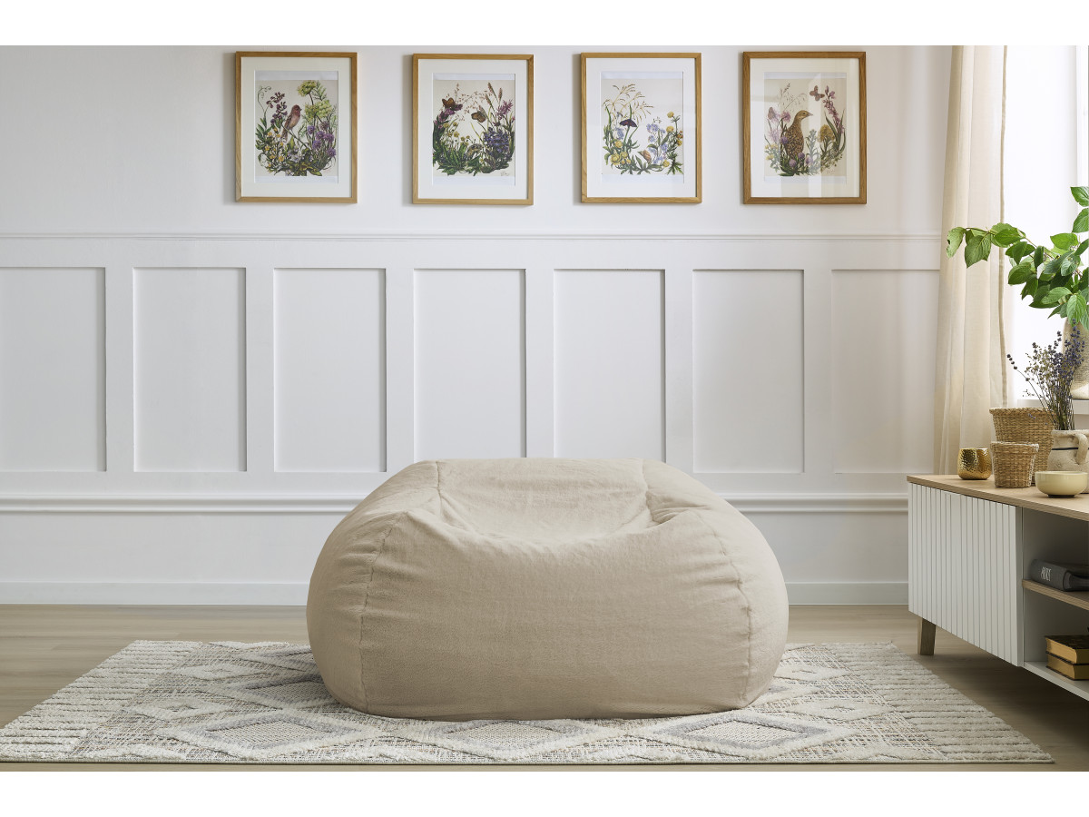 Bobochic Meribel Pouf Kunstfell Beige