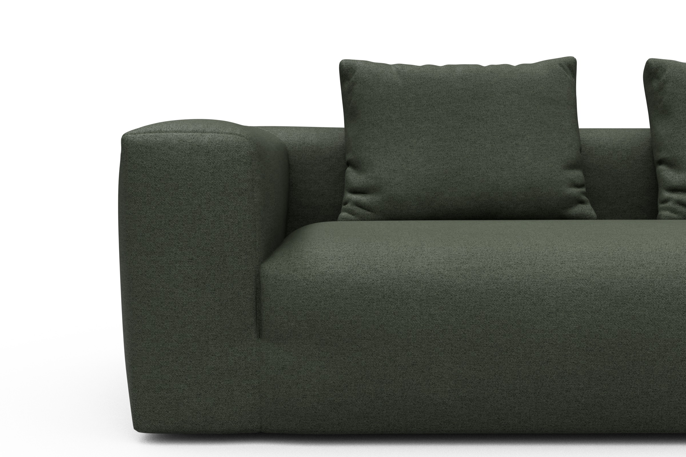 Ecksofa Fred Chaiselongue rechts mit 2,5-Sitzer Denari-Forest-Green