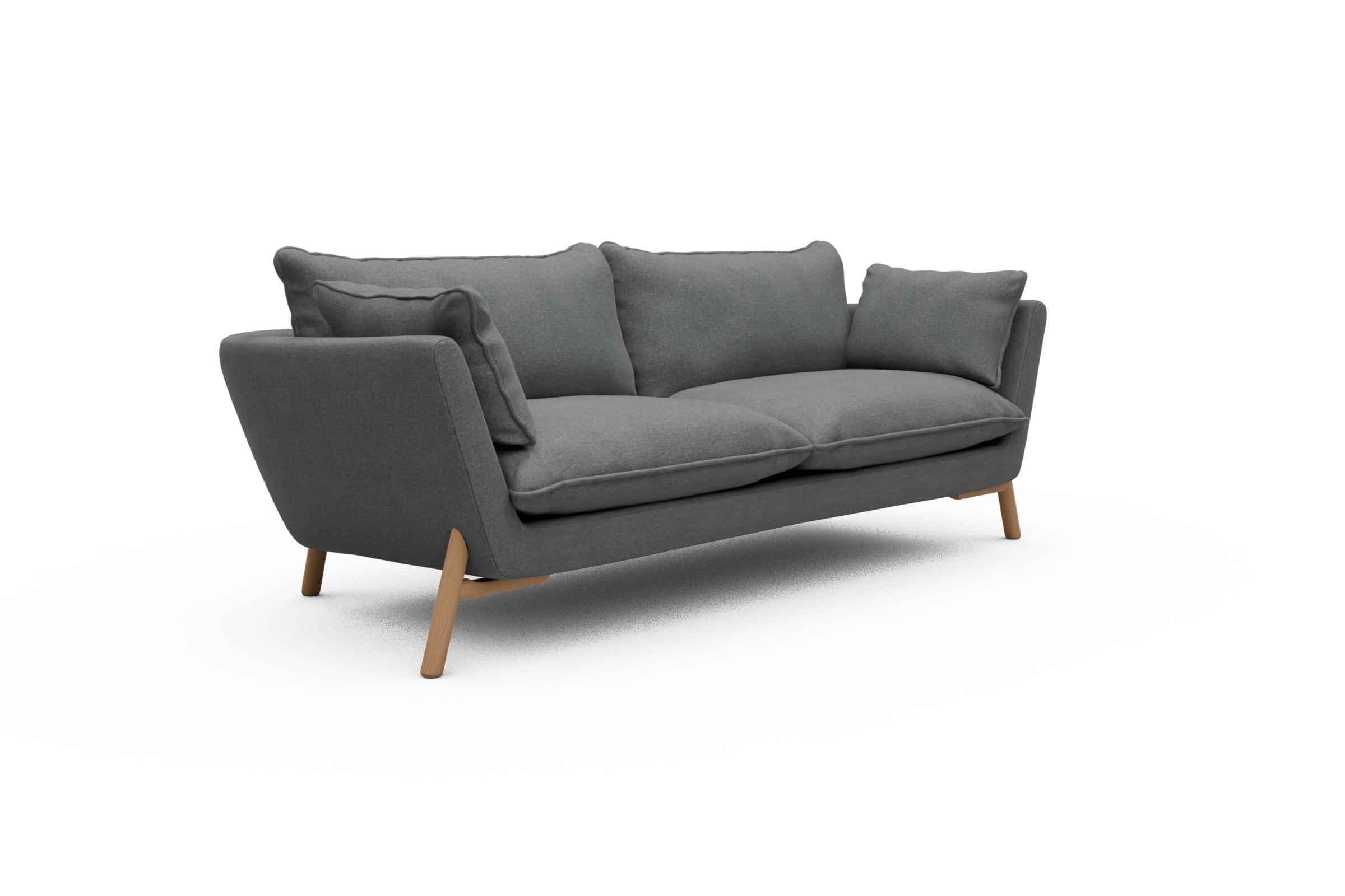 Sofa Emil PREMIUM 3-Sitzer Beinfarbe Eiche Natur Satya-Steel