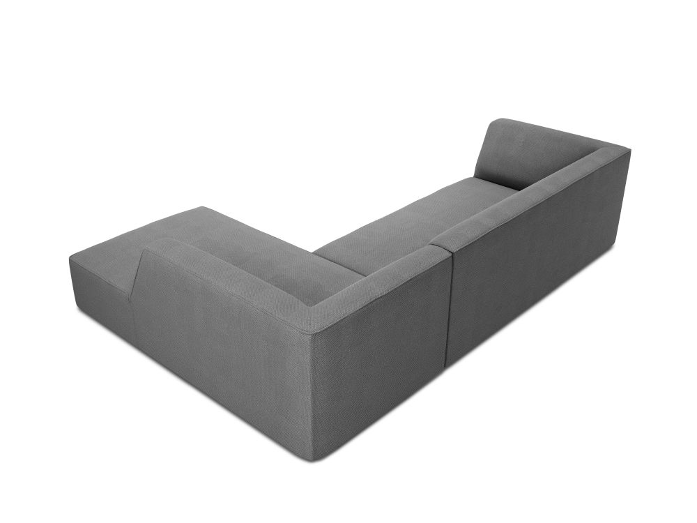 Cosmopolitan Design Ecksofa Siena 4-Sitzer Strukturierter Stoff Ottawa Grau Rechts