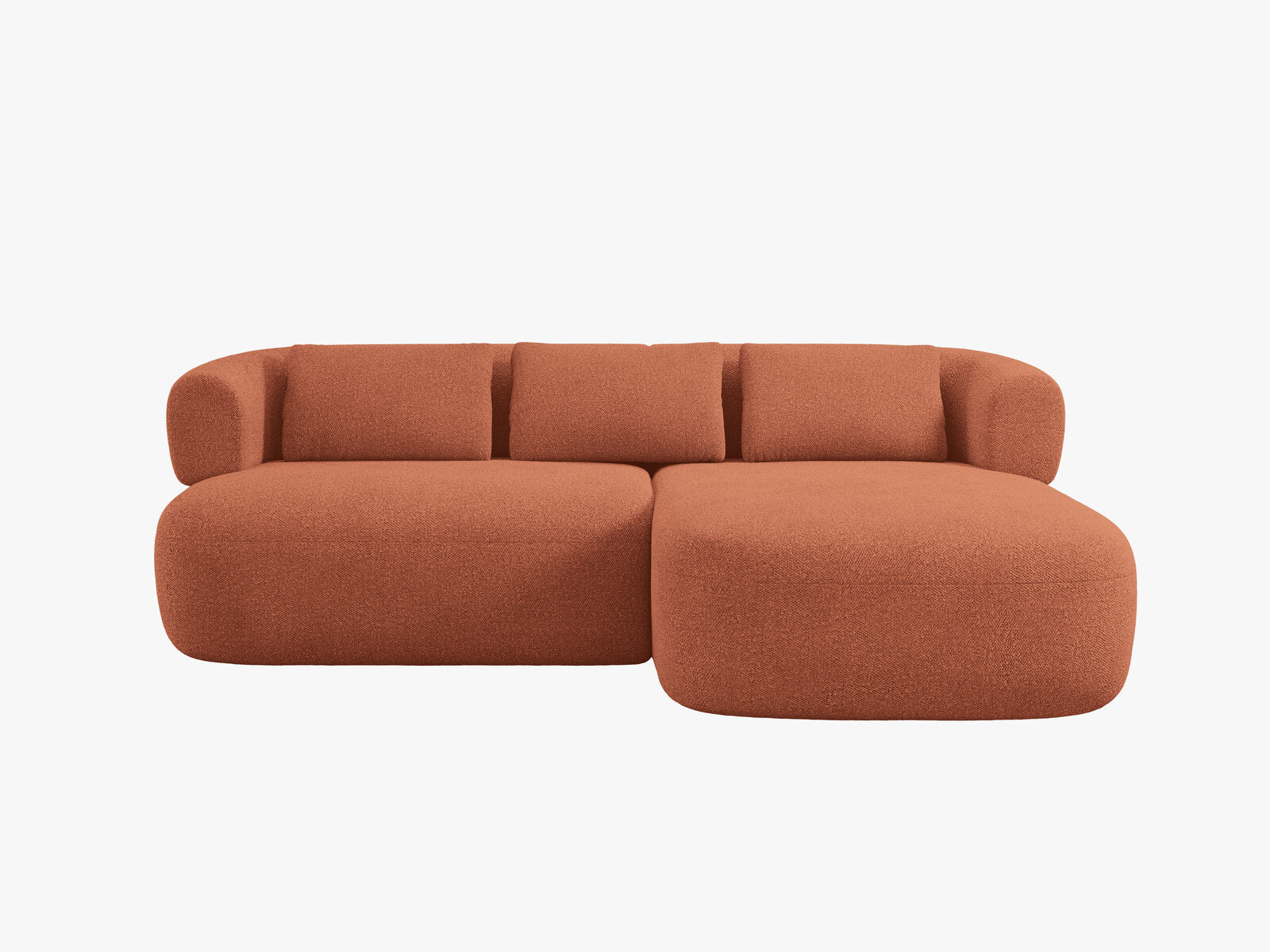 Micadoni 5-Sitzer Ecksofa Jenny Kleine Version Rechts Boucle Now or Never Ziegel