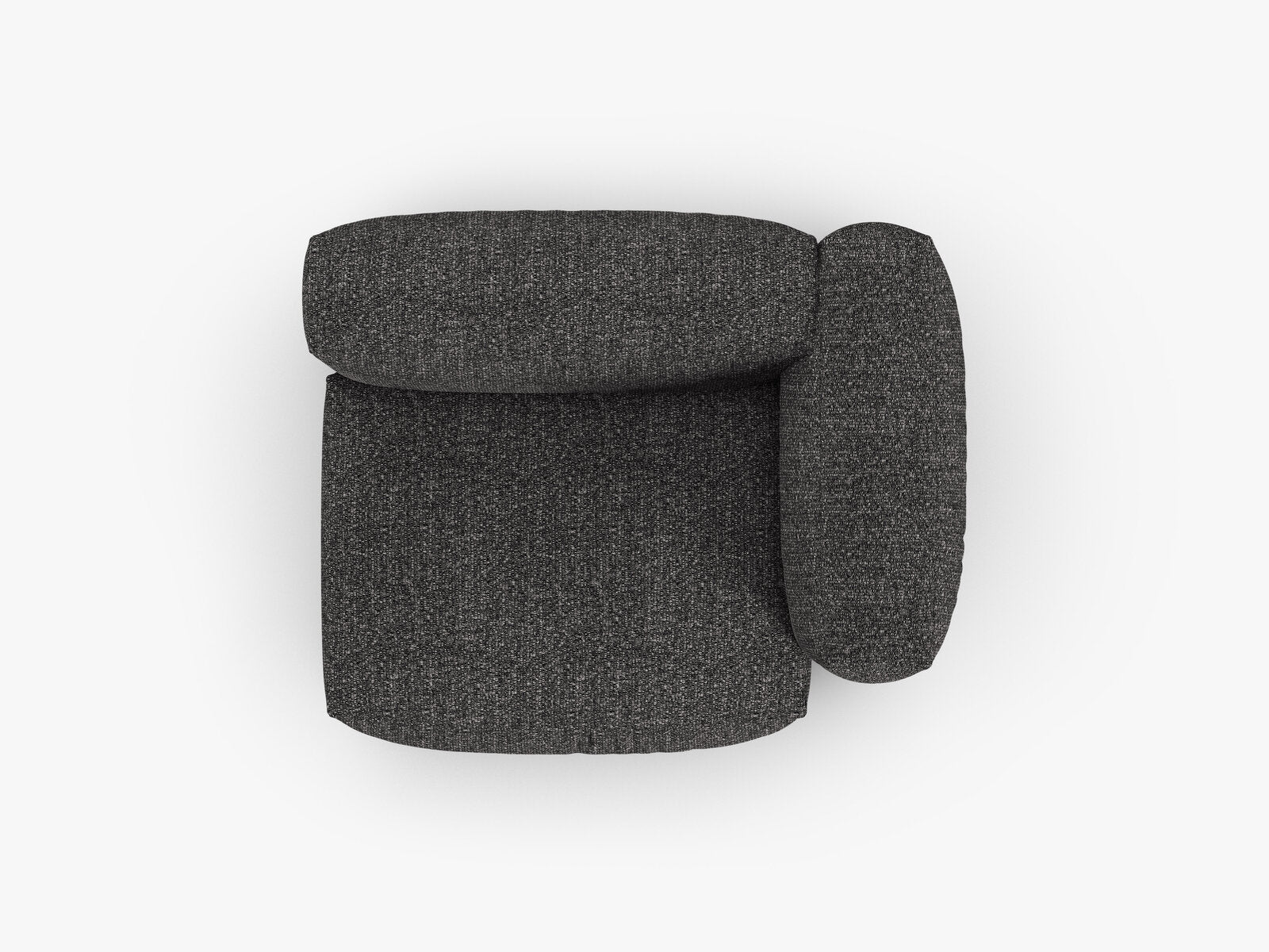 Micadoni Eckmodul mit Armlehne Martina 1-Sitzer 90cm Sitztiefe Rechts Boucle Monet Anthrazit