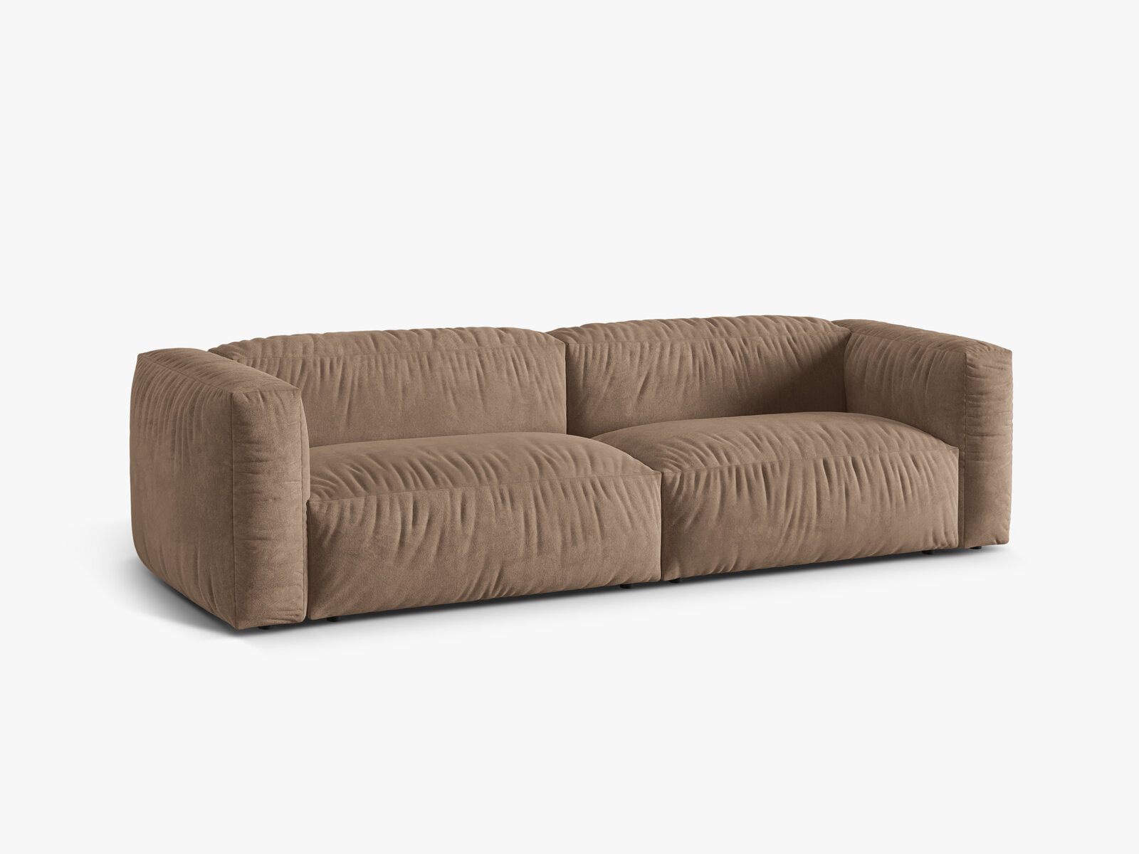 Micadoni Sofa Martina 3-Sitzer Samt Vogue Dunkelbeige