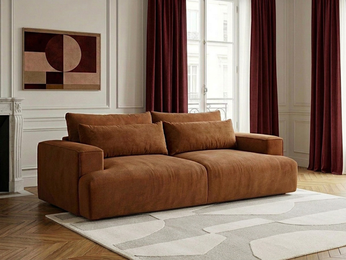 Bobochic Twiny Sofa 3-Sitzer Stoff Orange