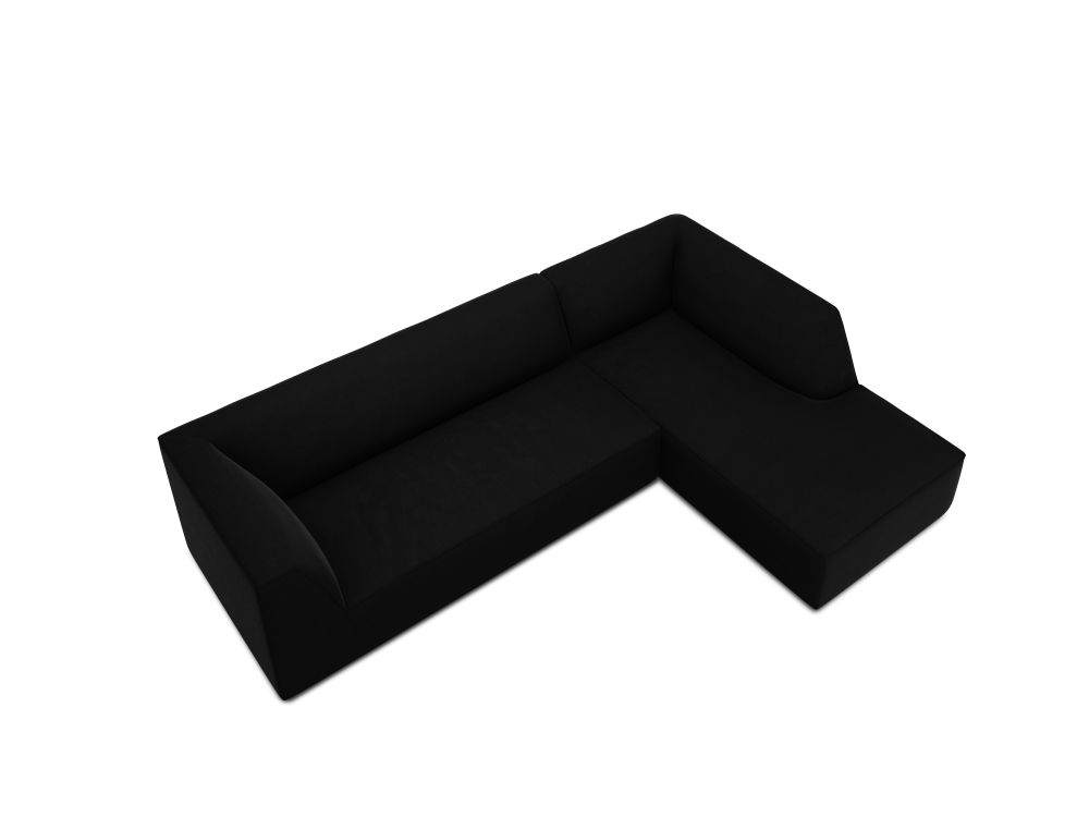 Cosmopolitan Design Ecksofa Siena 4-Sitzer Samt Salvador Schwarz Rechts