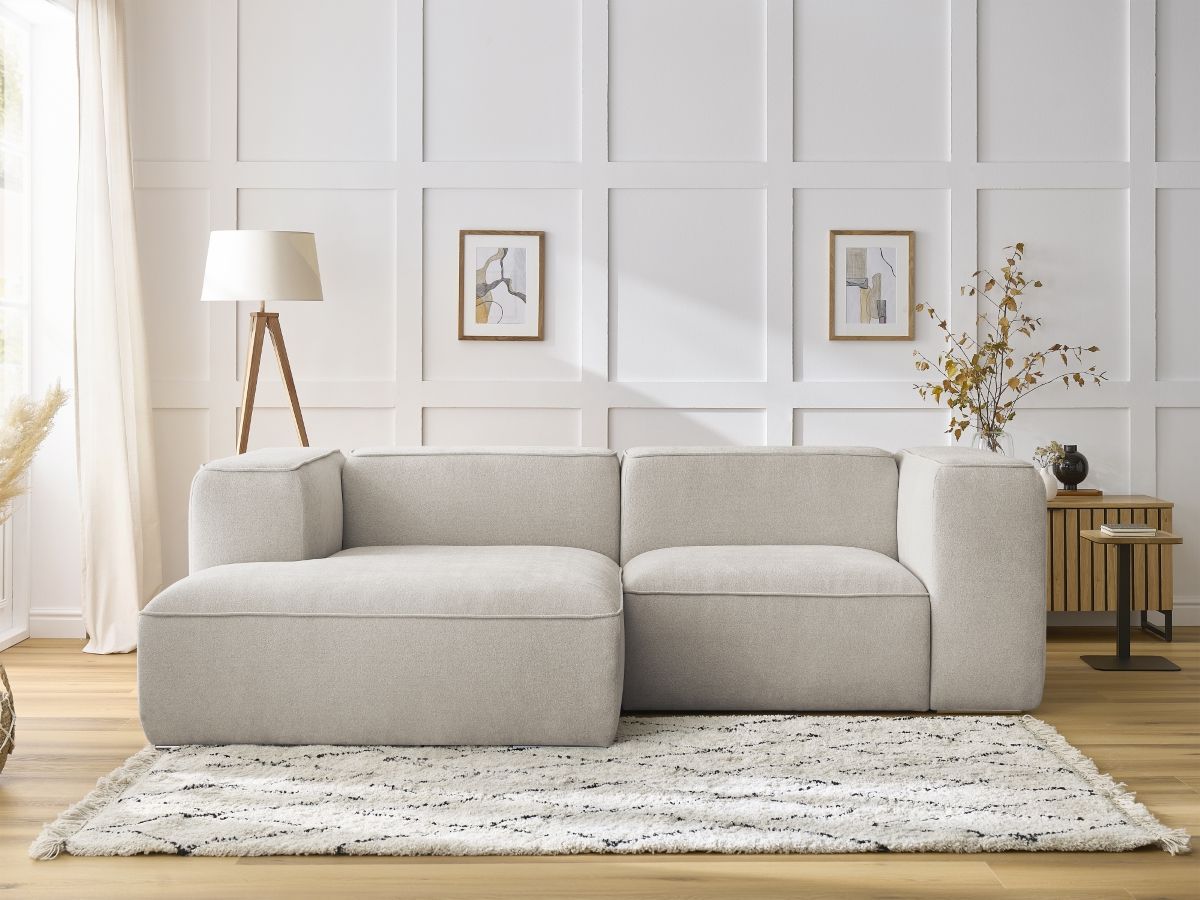 Bobochic Zephyr Ecksofa 260 × 165 cm Strukturstoff Beige Ecke links