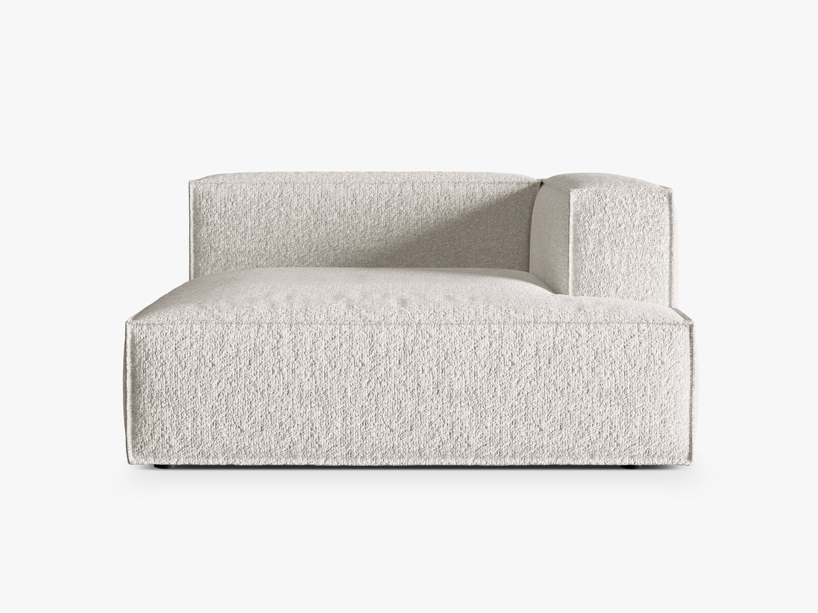 Micadoni Recamiere Nuria Groß 1-Sitzer Rechts Boucle Grau Beige Melange