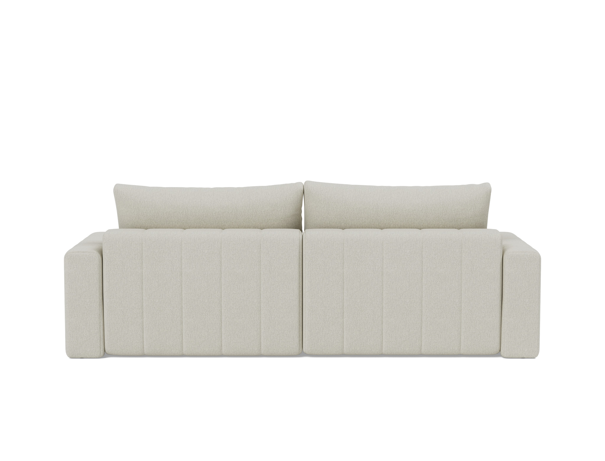 Schlafsofa Akello mit Chaiselongue und Armlehnen Flachgewebe Mixed Dance 527-Natural