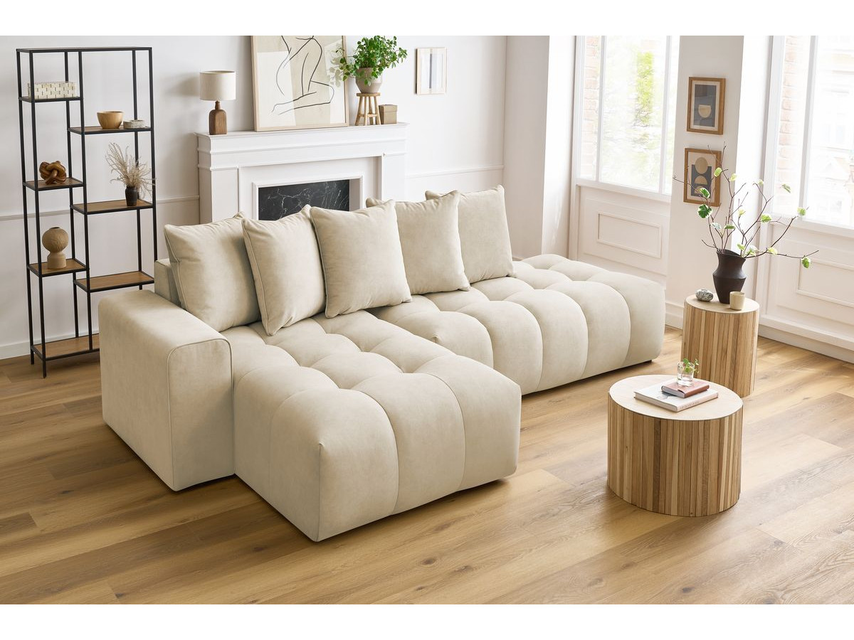 Bobochic Mont-blanc Ecksofa Samt Beige Ecke links